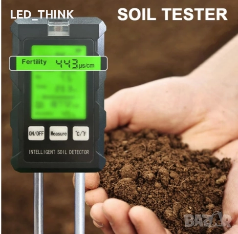 Измервател 6 в 1 за почва влажност киселинност PH температура