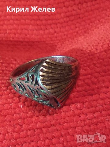 СТАРИНЕН СРЕБЪРЕН ПРЪСТЕН ВИСОКА ПРОБА ОКСИДИРАНО СРЕБРО АЖУРНА МАЙСТОРСКА РЪЧНА ИЗРАБОТКА 36598