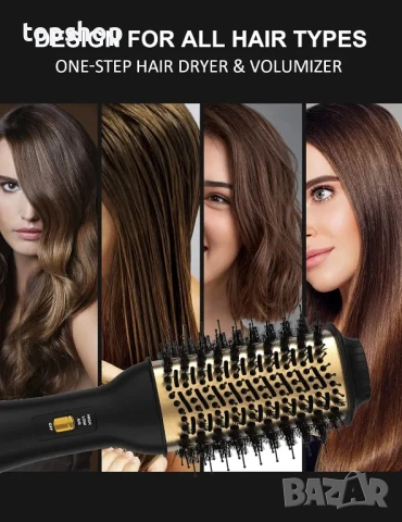 НОВА LANDOT Четка + сешоар с горещ въздух за сушене, изправяне, обем, снимка 9 - Сешоари - 50555713