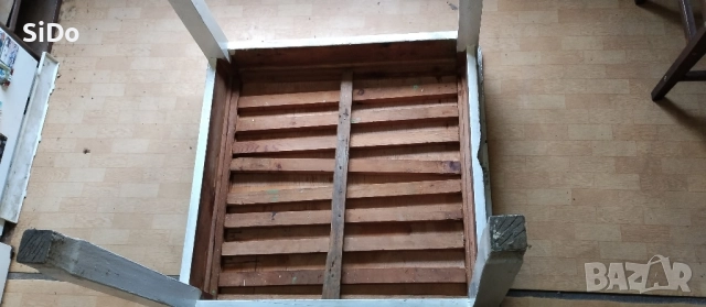 Голяма квадратна трапезна масивна маса 90/90/80см от 1980г, снимка 10 - Маси - 52304330