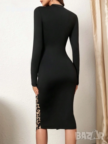 Рокля с пантера принт, Елегантна рокля, Секси Рокля, Рокля по тялото, снимка 2 - Рокли - 51527429