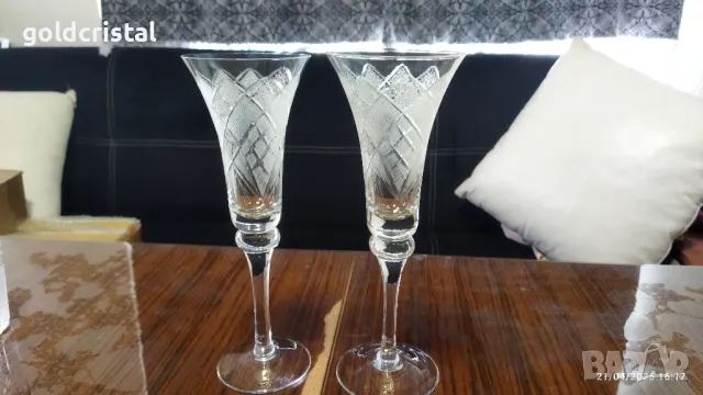 кристални сватбени чаши , снимка 13 - Сватбени аксесоари - 50104671