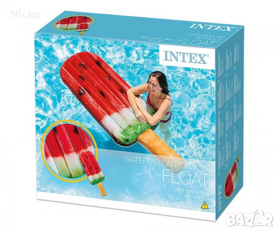 Надуваем дюшек Сладолед Диня INTEX, снимка 4 - Водни спортове - 37622712