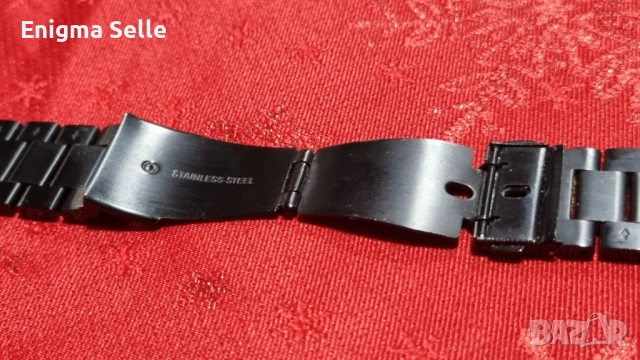 Метална верижка за часовник, черна , 22 мм , снимка 5 - Каишки за часовници - 53479278