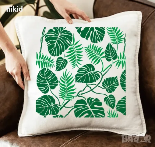 4 вида зеленина Фауна тропически листа папрат стенсил шаблон за спрей за торта украса Scrapbooking , снимка 4 - Други - 50382473