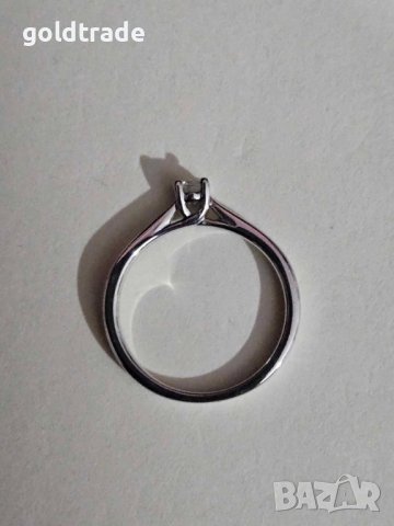 18К Годежен пръстен - бяло злато и диамант, снимка 3 - Пръстени - 39758880