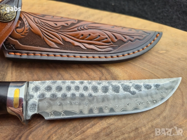 Ловен нож дамаска стомана,LN427, снимка 5 - Ножове - 52492194