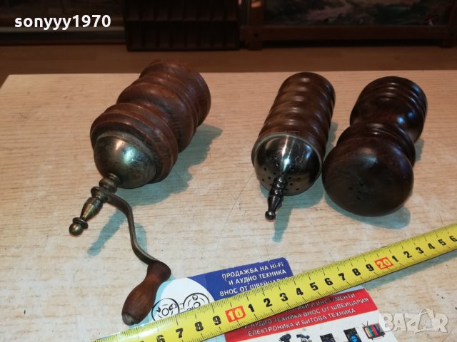 мелница солница-3бр дърво/метал от германия 0411211800, снимка 5 - Антикварни и старинни предмети - 34697205