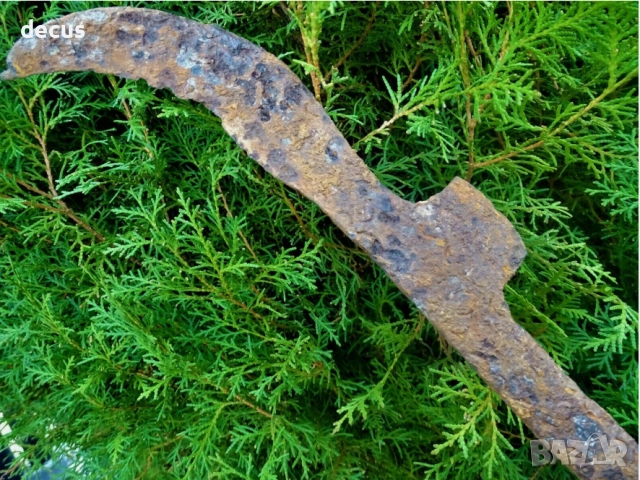 Древен железен нож с голямо острие, сърп Косер – много рядък, снимка 5 - Антикварни и старинни предмети - 51456263