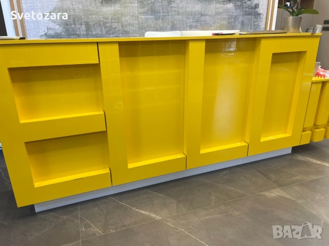 Рецепция за хотел, магазин/ MDF ,жълт гланц/ , снимка 2 - Бюра - 51666922