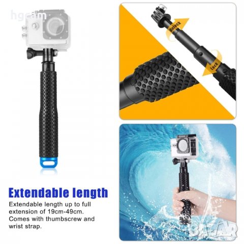 Монопод клас 4 за екшън камери GoPro и телефони, Дължина 49см, снимка 6 - Чанти, стативи, аксесоари - 27785744