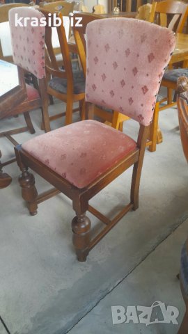 Масивни столове с плюш и капси внос Германия-ОБЯВЕНАТА ЦЕНА Е ЗА БРОЙ!, снимка 5 - Столове - 37143005