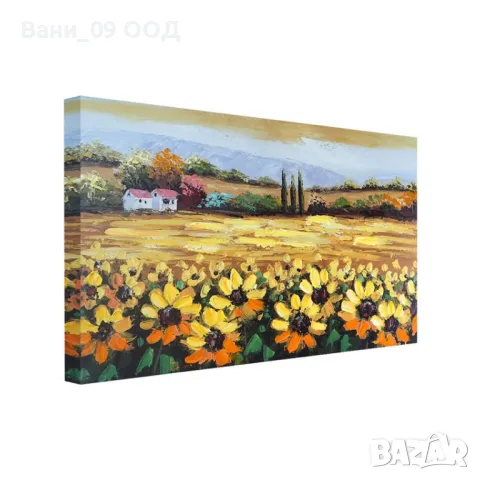 70см! Картина-канава "Слънчогледи", снимка 2 - Картини - 47655747