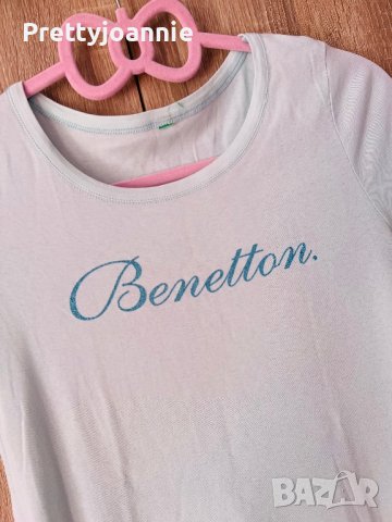 Синя тениска Benetton, снимка 2 - Тениски - 37205153
