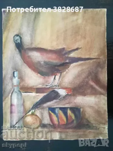 Картина АКВАРЕЛ от 70-те години, снимка 1