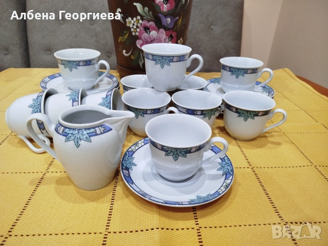 Баварски комплект за дълго кафе  SCHIRNODING BAVARIA ☕☕☘️☕☕☕, снимка 12 - Сервизи - 53070000