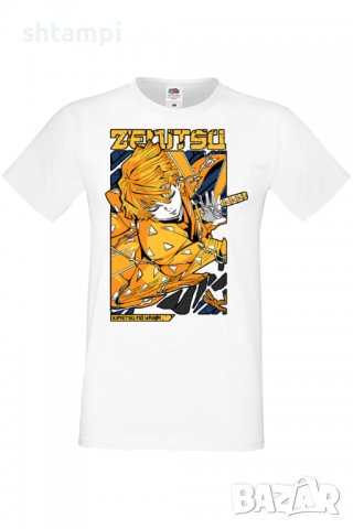Мъжка тениска Demon Slayer Zenitsu Agatsuma,Анимация,игра,Празник,Повод,