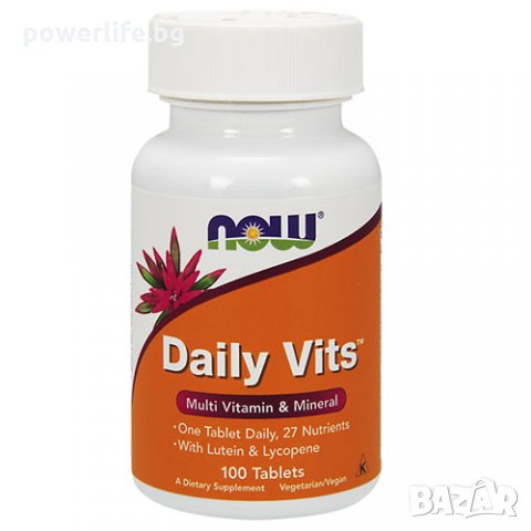 NOW Foods Daily Vits | Мултивитамини, Ежедневни, 100 таблетки, снимка 1 - Хранителни добавки - 27401203