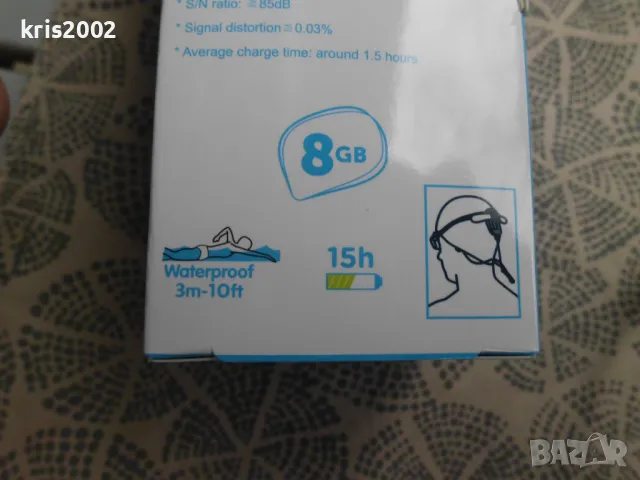 SEWOBYE - Водоустойчив MP3 плеър, 8Gb, до 16 часа плейване, снимка 8 - Спортна екипировка - 49623073