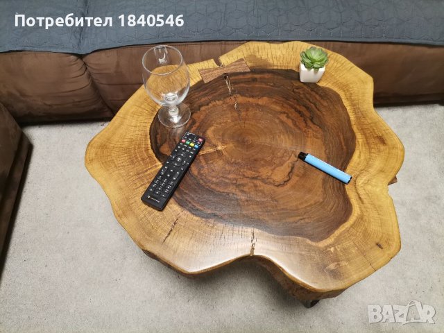 Нова холна маса от орех масив, Арт помощна масичка за кафе, снимка 5 - Маси - 35897590