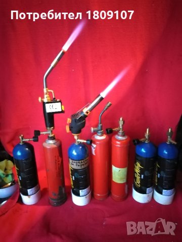 Газови бутилки + Газови бутилки с горелка. , снимка 1 - Други инструменти - 43896556