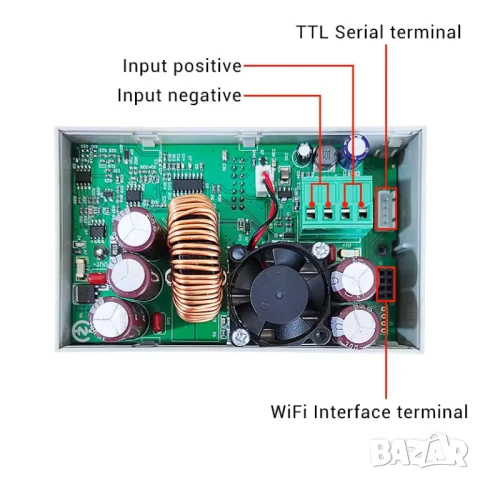 Захранващ блок понижаващ WZ6012 Uвх: 9-70V/Uизх: 0-60V, 12A, 720W + WIFI, снимка 4 - Друга електроника - 49086493