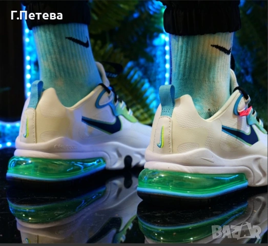 NIKE AIR MAX 270 REACT Цвят-Бяло и Зелено , снимка 2 - Маратонки - 53379543