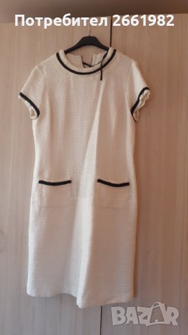 Елегантна есенно-зимна бяла рокля/туника 