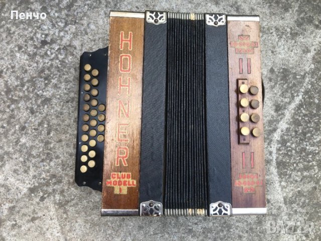стар малък акордеон /хармоника/ "HOHNER" CLUB MODELL I, снимка 1