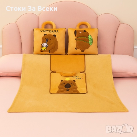 Мека Лабубу възглавничка играчка и одеяло за гушкане 2-в-1, снимка 6 - Плюшени играчки - 51819585