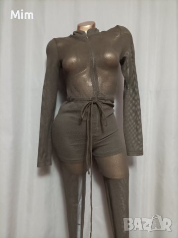  FASHIONNOVA M Зелен гащеризон на мрежа