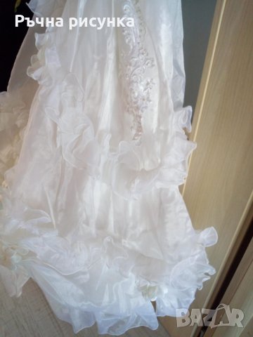 Булчинска рокля размер С ,с обръч, снимка 6 - Сватбени рокли - 37612240