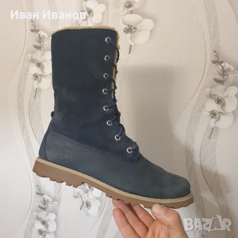 боти/ботуши  Timberland 6 In Shearling 1690A - Сини  номер 38, снимка 5 - Дамски боти - 43911329