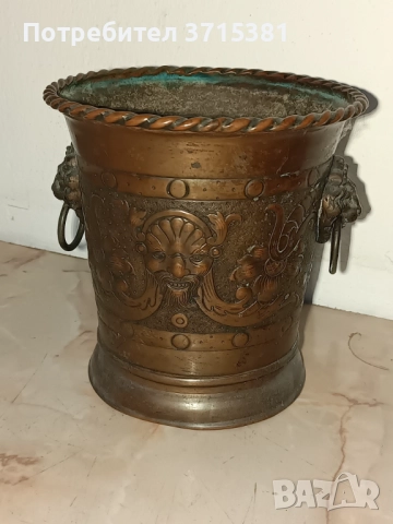 Медна кашпа. , снимка 6 - Антикварни и старинни предмети - 52907746