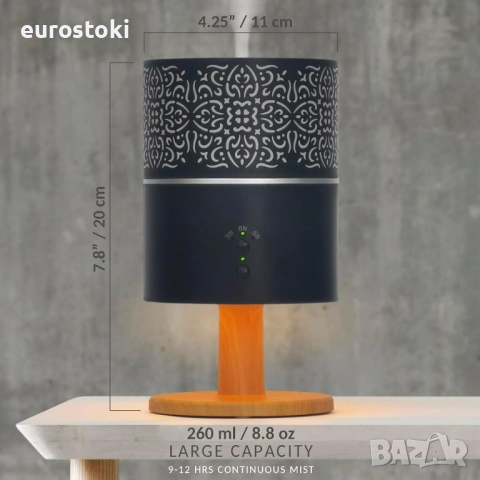 Earnest Living класически дифузер за нощна лампа за етерични масла, 260 мл, таймери, с автоматично , снимка 7 - Овлажнители на въздух - 52124504