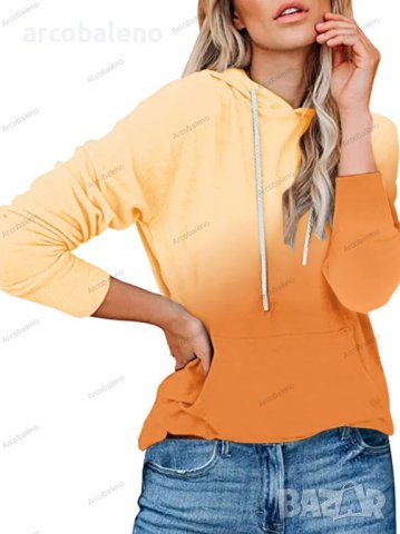 Дамски ежедневен спортен суичър с качулка с градиент Tie-Dye, 3цвята - 023, снимка 2 - Суичъри - 39911472