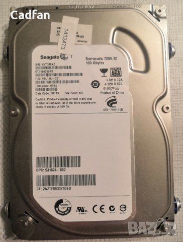 Хард диск 160GB Seagate BarraCuda SATA 3,5 7200.12, снимка 1 - Твърди дискове - 43514027