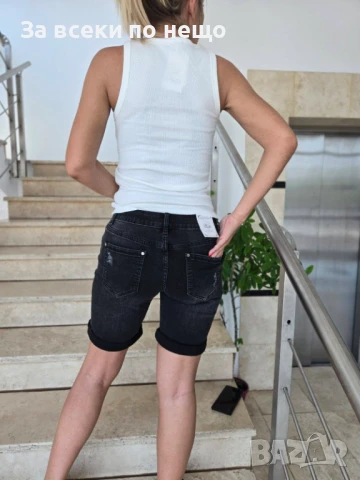 Дамски Комплект Потник Guess И Къси Дънкови Панталони - Налични Различни Цветове Код VL-113, снимка 2 - Комплекти - 50922734