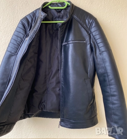 Мъжко кожено яке с подплата — М, снимка 5 - Якета - 52900717