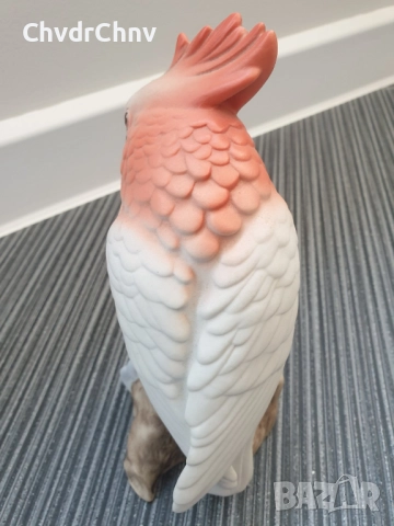 Royal Dux Bohemia статуетка 18см/Роял Дюкс Бохемия стара порцеланова фигура на папагал, снимка 5 - Статуетки - 49620969