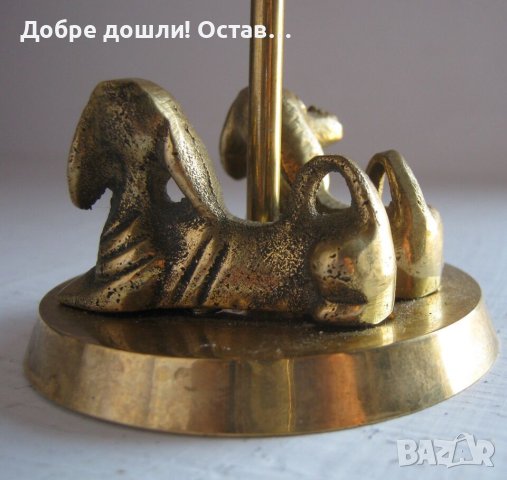 Кученца под чадър, месинг, бронз, метал фигура, статуетка, куче антика, снимка 2 - Статуетки - 43238839