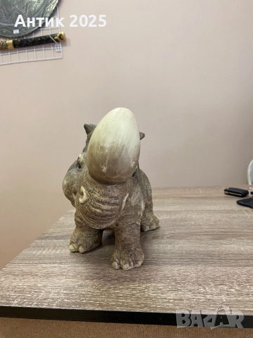 Винтидж керамична фигура на носорог, снимка 4 - Антикварни и старинни предмети - 51460508