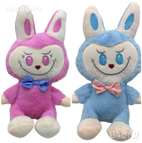 Плюшена играчка Labubu The Monster 28см – Син и Розов