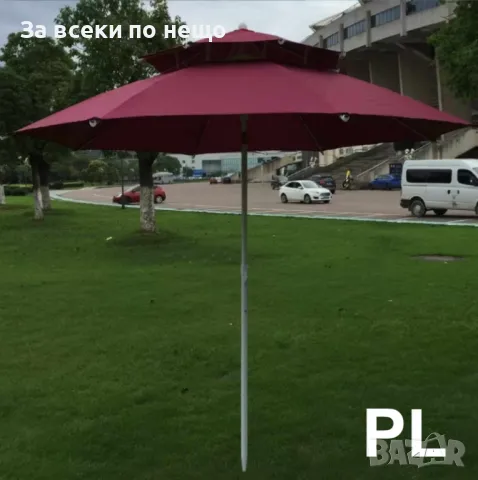 Градински Чадър С UV Защита С Ветроустойчива Клапа И Двоен Покрив – 220/220 см Код P591, снимка 10 - Градински мебели, декорация  - 50426836