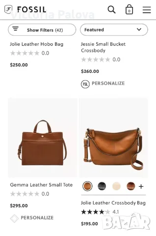 Дамска чанта FOSSIL USA оригинал естествена кожа, снимка 18 - Чанти - 48772699