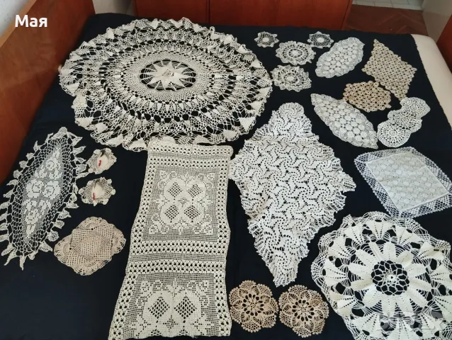 Големи покривки ръчно плетени за маса или легло, снимка 18 - Антикварни и старинни предмети - 50431617