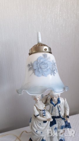 Старинна порцеланова лампа, викторианска двойка, снимка 4 - Други ценни предмети - 43602973
