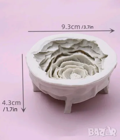 Молд божур голям сив НАМАЛЕН, снимка 2 - Форми - 49050489