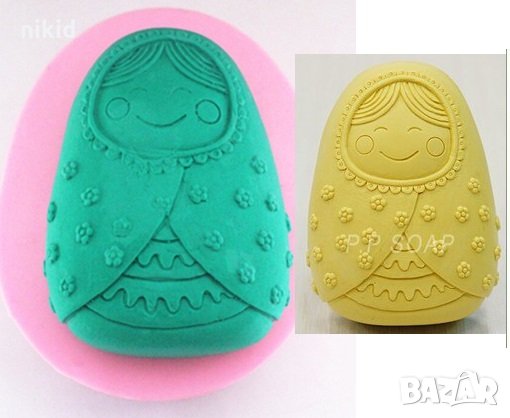 Матрьошка дълбок голям силиконов молд форма калъп фондан гипс сапун украса декор