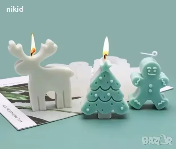 Джинджифилово човече елен елха дълбок силиконов молд форма фондан шоколад гипс смола сапун свещ, снимка 5 - Форми - 48350809